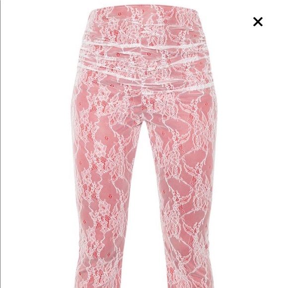 Lace Ruched Flare Pants - Picture 3 of 8